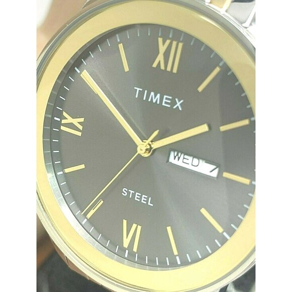Timex Men's Watch TW2T50500 Quartz Gray Dial Two Tone Stainless Steel 41mm - Picture 1 of 13